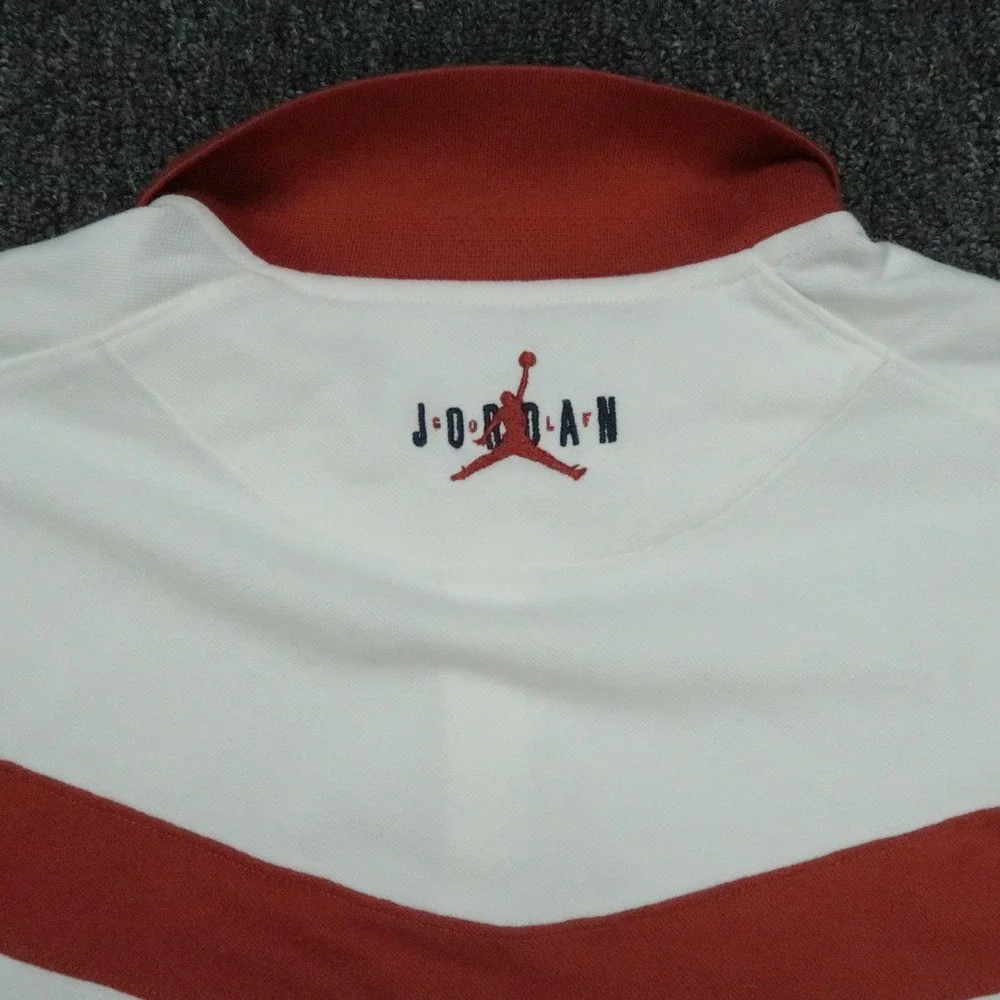 Jordan Shirt Mens XL White Red Eastside Golf Polo Short Sleeve Performance